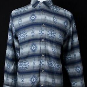 Carbon 2 Cobalt blue Aztec print button down shirt
